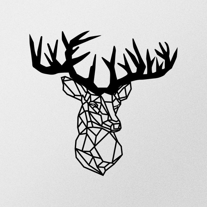 Wallity Deer Metal Decor Negro